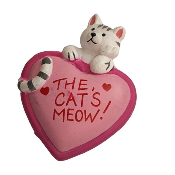 Vintage‎ Pink heart The Cat’s Meow Brooch 1980s - Picture 3 of 7